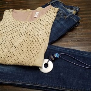 LAPIS Beige suede like top.